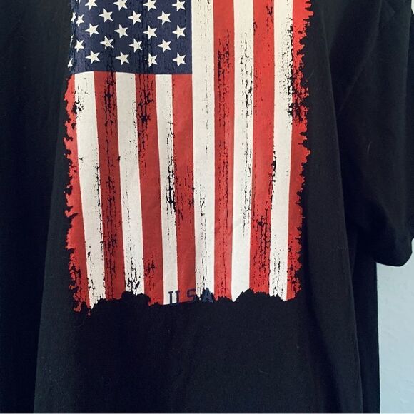 Lane Seven Black with American Flag Graphic T-shirt Size XL - Picture 3 of 7